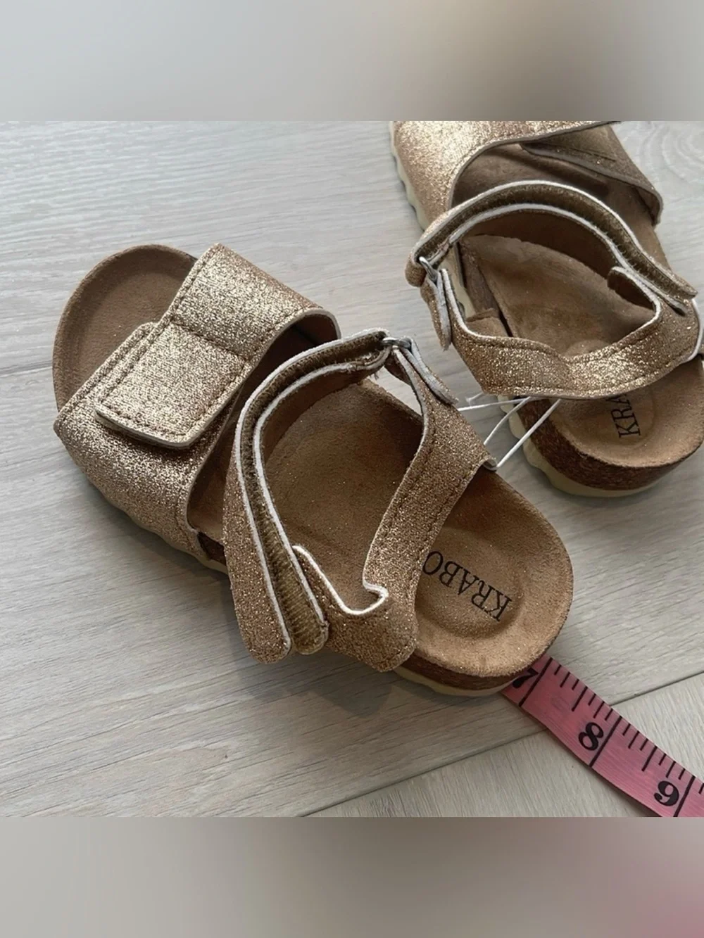 Krabor Gold Glitter Sandals Size US Toddler 9